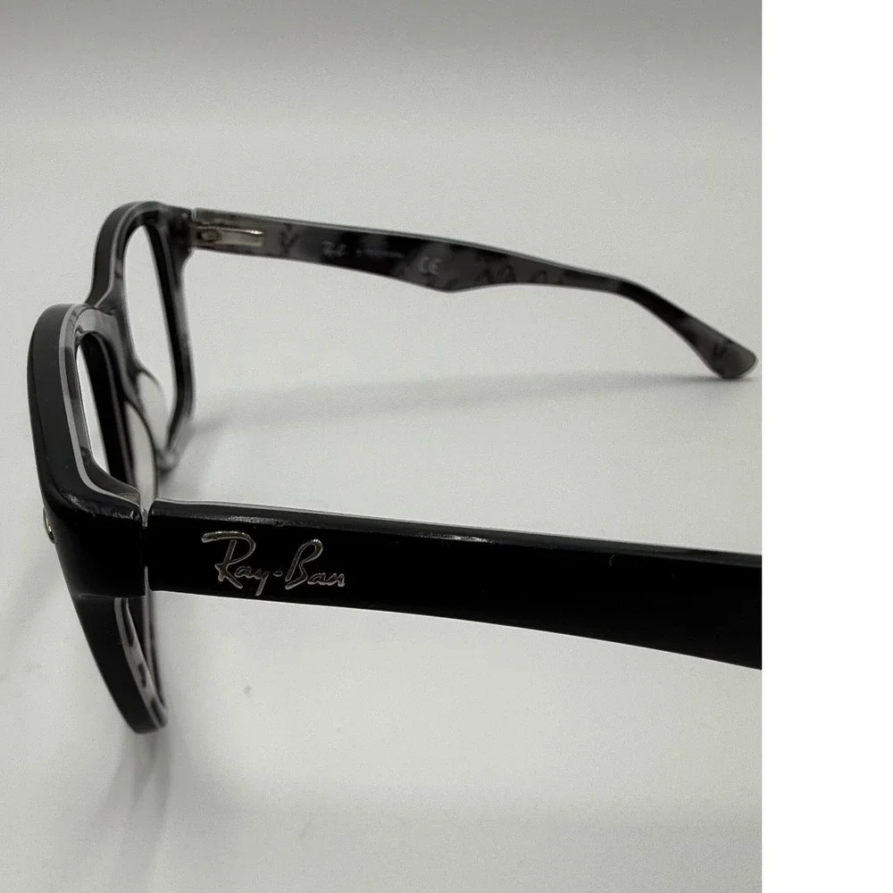 Ray-Ban RB 5228 5405 Eyeglasses Frames Matte Black Grey Script Logo‎ 53-17-140
